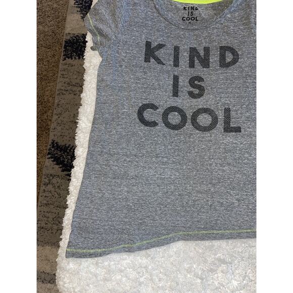 Kind is cool girls sz. XL gray asymmetrical tee. Soft, cute - Picture 3 of 10
